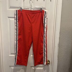 Nike Women’s Athletic Unlined Capris Red‎ Black And White Logo Size Large 12/14